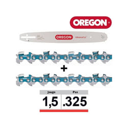 Oregon - Pack 1 guide + 2 chaînes tronçonneuse 325 058 38cm