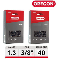 Kit 2 chaines tronçonneuse Oregon advanceCut 3/8lp 40 dents - 91VXL040E