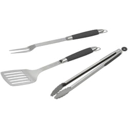Set d'ustensiles de barbecue inox 44cm avec poignée silicone Barbecook