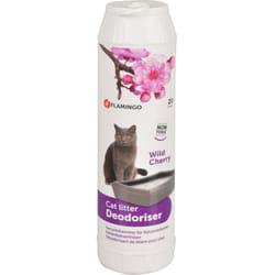 Désodorisant pour litière parfum cerise sauvage flacon 750 g pour chat Flamingo