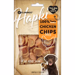 Friandises chips poulet Hapki 85 g pour chien Sans sucres ajoutés composition Poulet (92,8%), protéine végétale, glycérine sa ...