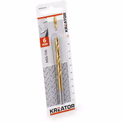 Foret métal titanium jaune Kreator.Vendu à l'unitéForet métal HSS-TiN Foret métal titanium jaune KreatorForet HSS-TiN