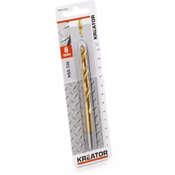 Foret métal titanium jaune Kreator.Vendu à l'unitéForet métal HSS-TiN Foret métal titanium jaune KreatorForet HSS-TiN