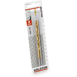 Foret métal titanium jaune Kreator Diamètre 8 mm