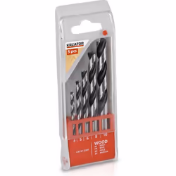 Forets à bois Kréator en coffret de 5 mèches. Coffret 5 mèches : Diamètres 4, 5, 6, 8 et 10 mm
