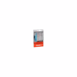 Assortiment de 10 lames pour tous les matériaux :- 1 lame 100mm / 10tpi bois coupe droite fine - 1 lame 100mm / 8tpi bois cou ...