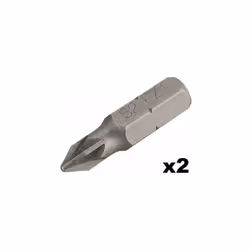 Embout de vissage Pozidriv n°2 (25mm) - 2 pièces - Kreator