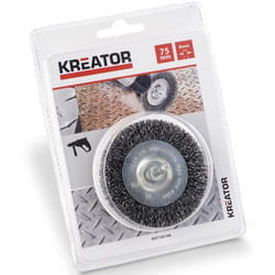 Brosse soucoupe acier ondulé Kreator Ø 75 mm