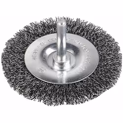 Brosse plate avec fils ondulés en acier. Pour enlever la rouille, la peinture, le ciment sur le bois, le métal, la pierre. Se ...