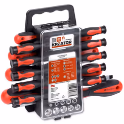 Coffret de tournevis - Kreator - 44 pièces - Rouge - Multi-usages - Ergonomiques