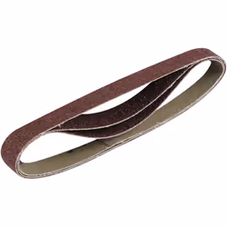 Bande abrasive sans fin de papier corindon pour ponçage à sec sur la plupart des matériaux. Dimensions : 13 x 457 mm Grains a ...