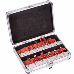 Coffret en aluminium comprenant 15 fraises à bois diamètre 8mm.Fraises Kréator pour défonceuse. Ce coffret comprend 15 fraise ...