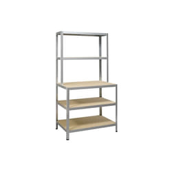 Etagère métal gris galvanisé strong work, 5 tablettes l.100 x H.186 x P.60 cm