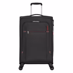 Valise - American Tourister - Crosstrack Spinner 67 - Gris/Rouge - Cadenas TSA - 4 Roulettes 360°
