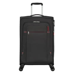 Valise - American Tourister - Crosstrack Spinner 67 - Gris/Rouge - Cadenas TSA - 4 Roulettes 360°