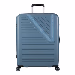 American Tourister Valise gris bleu pour femme et homme - Dynabelt Spinner 77 / 28 Exp TSA L Rainstorm Blue 297754