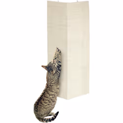Planche Grattoir Sisal pour Chat Beige 28 x 52 cm + catnip. peut se fixer sur un angle de mur. Grattoir d'angle en sisal et p ...
