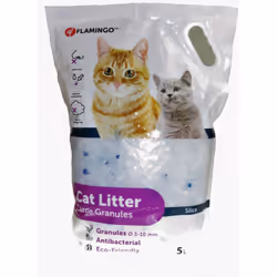 Litière silica, granules large. ø3-10 mm. 5 litres. soit 2 kg. Litière pour chats. Effet longue durée. Absorbe rapidement l'u ...