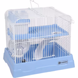 Cage Dinky bleu 30 x 23 x 26 cm pour Gerbilles, hamster, souris et autres petits rongeurs. 2 portes: 1 porte avant + 1 porte  ...