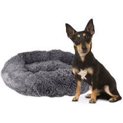Coussin KREMS rond, pour chiens couleur gris. dimension total ø 70 cm . coussin très doux. anti stress et apaisant Matériau : ...