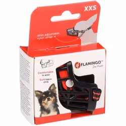 Muselière SILAS XXS noir 19 cm 27-34 cm. Avec sangle en nylon réglable. Avec protège-nez souple. empêche votre chien de mordr ...