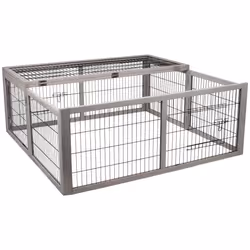 FLAMINGO Clapier pliable avec 2 portes Mel 116x112x45 cm