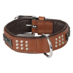 Collier Cuir SEDONA brun taille S/M 31-35 cm pour chien. - Flamingo