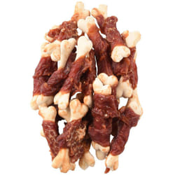 Friandise os de calcium avec canard Hapki bbq pour chien 170 g sans gluten. Flamingo