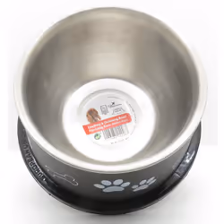 Ecuelle Kena . pour chien à oreilles longues . dimension: ø13 cm. contenance 640 ml. hauteur: 8 cm. en inox. antidérapant. co ...