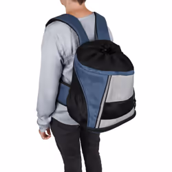 Sac de transport ventral Timi bleu 34 x 25 x 37 H cm pour chien max 7 kg Matériau : polyester avec rembourrage : mousse pour  ...
