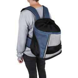 Sac de transport ventral Timi bleu 34 x 25 x 37 H cm pour chien max 7 kg - Flamingo
