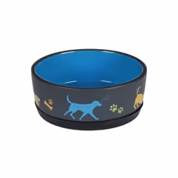 Gamelle en ceramique pour chiens Equipée d’un anneau antidérapant amovible, cette gamelle est lavable au lave-vaiselle sans c ...