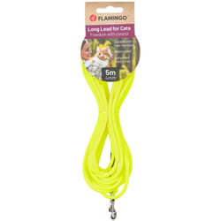 Laisse d'entraînement et à pister Caspar Jaune fluo 5 mètres pour chat Flamingo