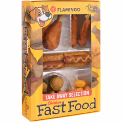 Friandises Fast Food Boîte à emporter 260 g pour chien Faites plaisir à votre chien avec notre boîte Fast Food à emporter ! R ...