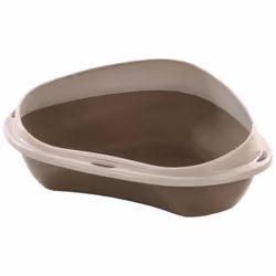 Bac à litière angle Sadio S taupe dimension: longueur 49.5 x largeur 39.5 x hauteur 17 cm hauteur entrée 11 cm couleur taupe  ...