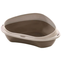 Flamingo - Bac à litière angle Sadio s taupe 49.5 x 39.5 x 17 cm pour chat