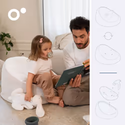 Doomoo DSG01 Siège pour enfant Transat/pouf pour bébé/enfants Siège en cuir rembourré Beige
