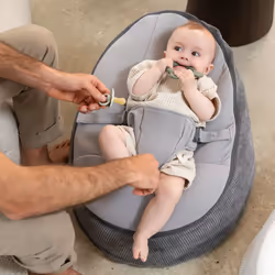 Doomoo DSG03 Siège pour enfant Transat/pouf pour bébé/enfants Siège en cuir rembourré Gris