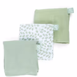Lot de 3 langes - DOOMOO - Gaze de coton biologique - Certifié Oeko-Tex - Vert