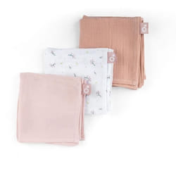 Lot de 3 langes - DOOMOO - Gaze de coton biologique - Certifié Oeko-Tex - Rose