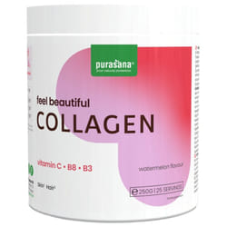 Purasana Feel Beautiful Collagène Poudre Saveur Pastèque 250 g
