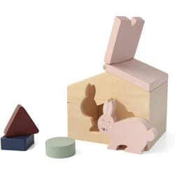 Jouet créatif éducatif - Trixie - Mrs. Rabbit - Maison en bois - Blocs géométriques - 18 mois et plus