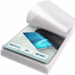 ACROPAQ 100 Feuilles plastifieuse A4 80 microns- 100 pochettes de Plastification- Standard- Brillantes- Coins arrondis