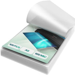 ACROPAQ 100 Feuilles plastifieuses A8 - 100 mic 100 pochettes Brillantes Format carte de visite Coins arrondis