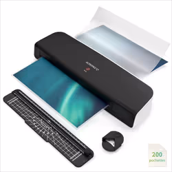 ACROPAQ Plastifieuse A3 - Avec 200 pochettes de plastification Arrondisseur de coins Coupe-papier Moins 75% dénergie