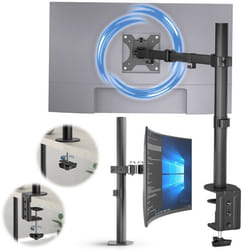 ACROPAQ Support Écran PC 13 à 32- Bras Ecran Universel- Rotation 360°- Rehauseur ecran- Montage Rapide Épaisseur 10-88mm
