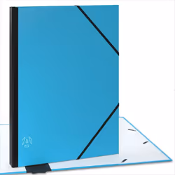 ACROPAQ Carton à dessin A3 - 34 x 45 cm Avec fermeture élastique Dos extensible pour plus despace - Turquoise