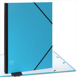 ACROPAQ Carton à dessin A3 - 34 x 45 cm Avec fermeture élastique Dos extensible pour plus despace - Turquoise