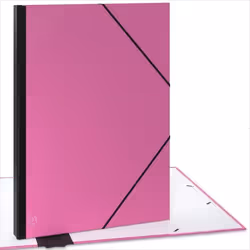 ACROPAQ Carton à dessin A2 - 52 x 72 cm XXL Grand Avec fermeture élastique Dos extensible pour plus despace - Rose