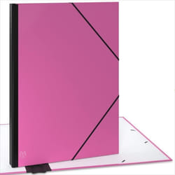ACROPAQ Carton à dessin A2 - 52 x 72 cm XXL Grand Avec fermeture élastique Dos extensible pour plus despace - Rose